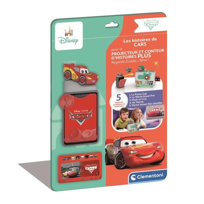 Clementoni, Recharge Projecteur Conteur d'Histoires Plus, Les Histoires de Cars, 5 Histoires Racontées et Projetées, Des 2ans