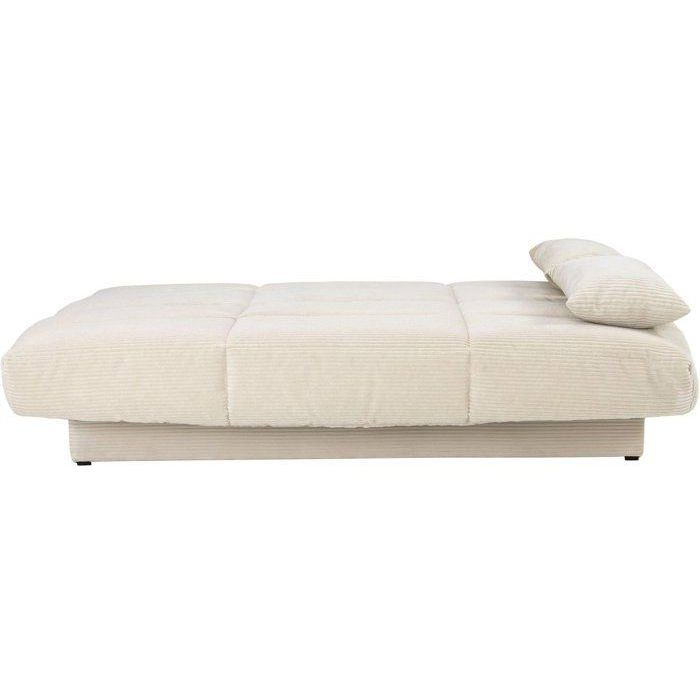 Banquette clic-clac CLEM - 3 places - Tissu en velours côtelé - Beige - Densité 20kg/m3 - 190 x 90 x 92 cm - Fabriqué au Portugal