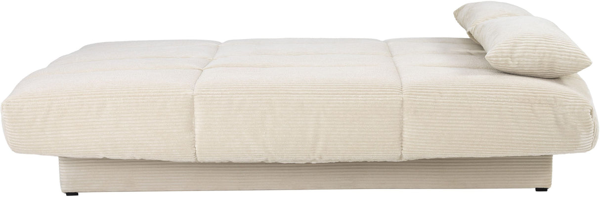 Banquette clic-clac CLEM - 3 places - Tissu en velours côtelé - Beige - Densité 20kg/m3 - 190 x 90 x 92 cm - Fabriqué au Portugal