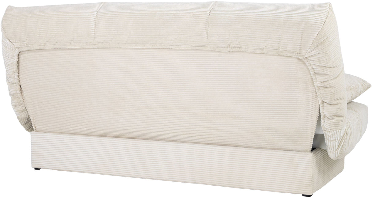 Banquette clic-clac CLEM - 3 places - Tissu en velours côtelé - Beige - Densité 20kg/m3 - 190 x 90 x 92 cm - Fabriqué au Portugal