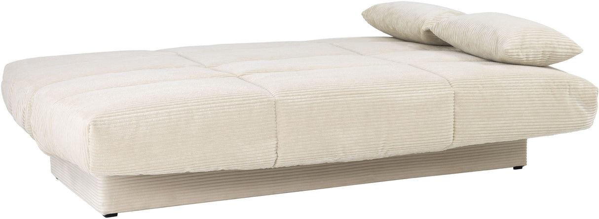 Banquette clic-clac CLEM - 3 places - Tissu en velours côtelé - Beige - Densité 20kg/m3 - 190 x 90 x 92 cm - Fabriqué au Portugal