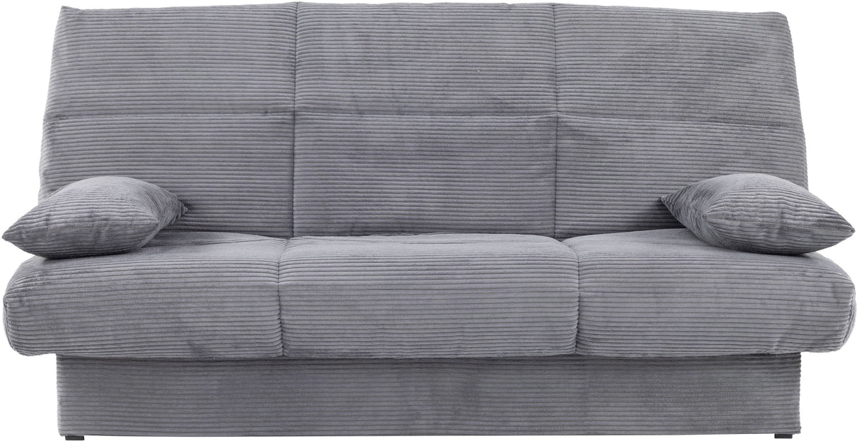 Banquette clic-clac CLEM - 3 places - Tissu velours côtelé - Anthracite - Densité 20kg/m3 - 190 x 90 x 92 cm - Fabriqué au Portugal