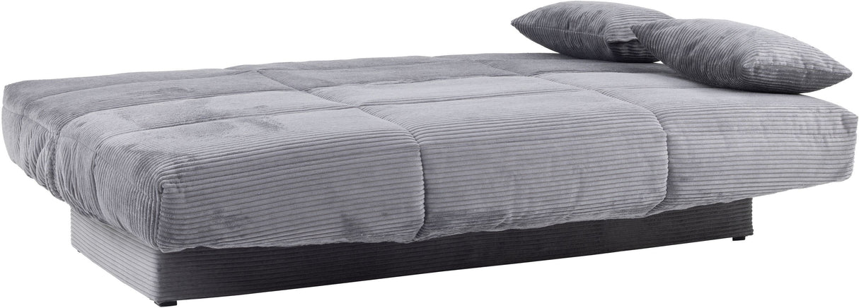 Banquette clic-clac CLEM - 3 places - Tissu velours côtelé - Anthracite - Densité 20kg/m3 - 190 x 90 x 92 cm - Fabriqué au Portugal