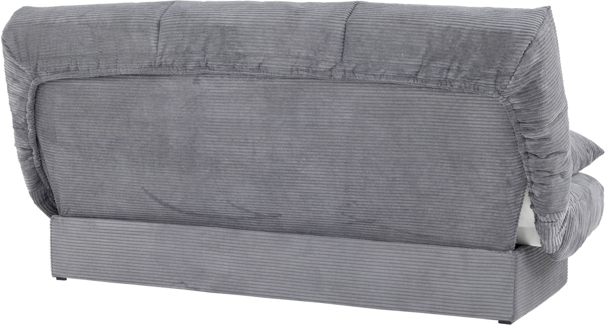 Banquette clic-clac CLEM - 3 places - Tissu velours côtelé - Anthracite - Densité 20kg/m3 - 190 x 90 x 92 cm - Fabriqué au Portugal