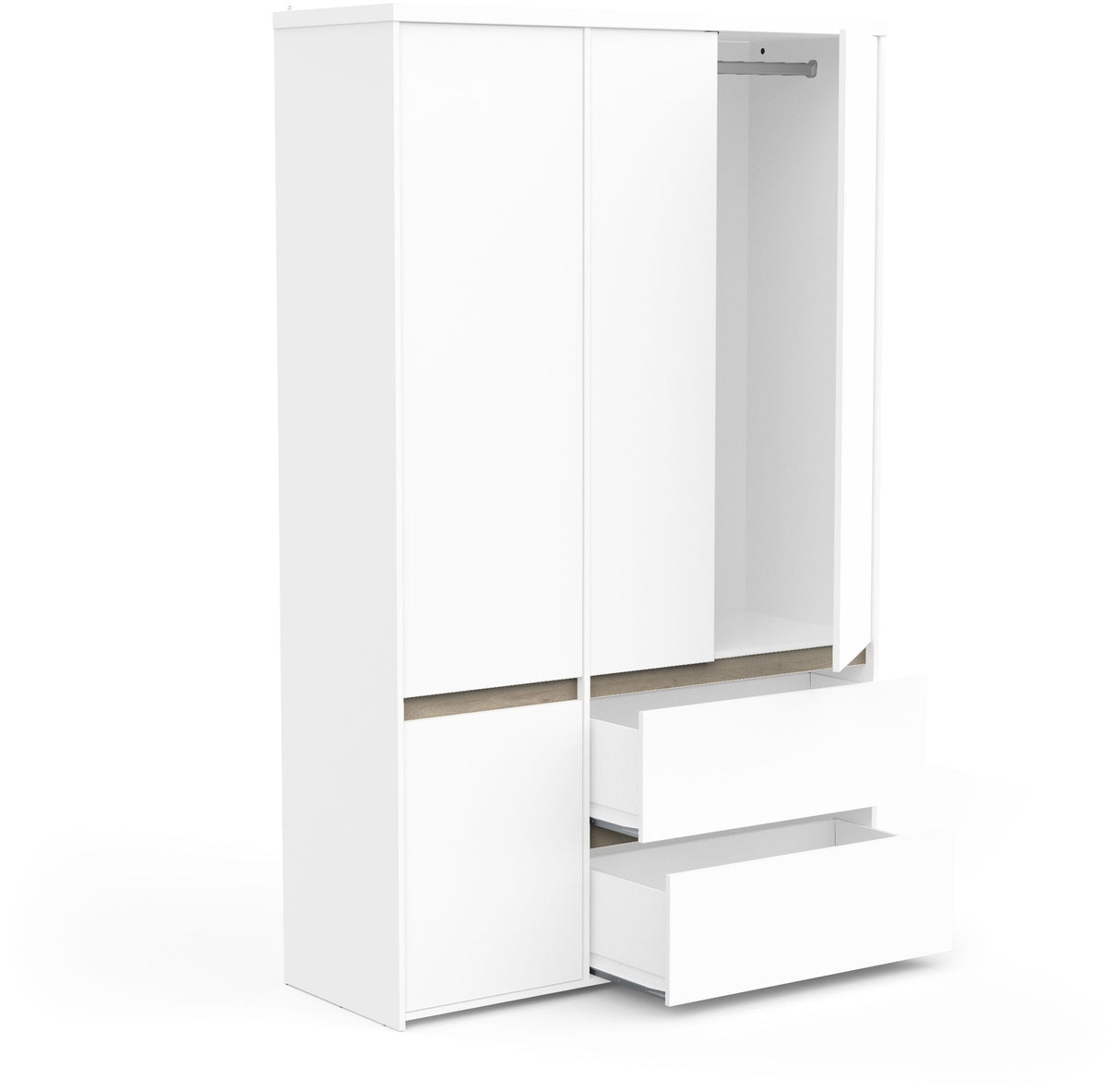Armoire de chambre - CLYDE - Chene Kronberg / Blanc - 4 portes - 138,2 x 50 x 220,5 cm