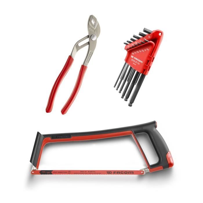 Caisse a outils FACOM + 22 outils - 5 Tournevis Protwist + 6 Clés mixtes OVG + 9 Clés mâles + Scie métaux + Pince - BP.P20ACM1PB