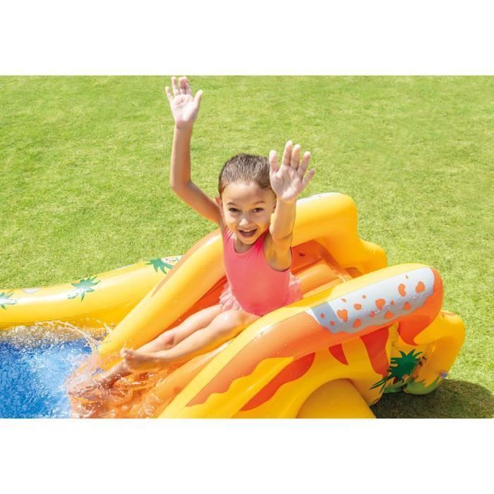 Aire de jeux gonflable - INTEX - Jurrasic - 272 Litres - 2 ans et + - 249 x 191 x 109 cm - Inclus : 6 balles colorées