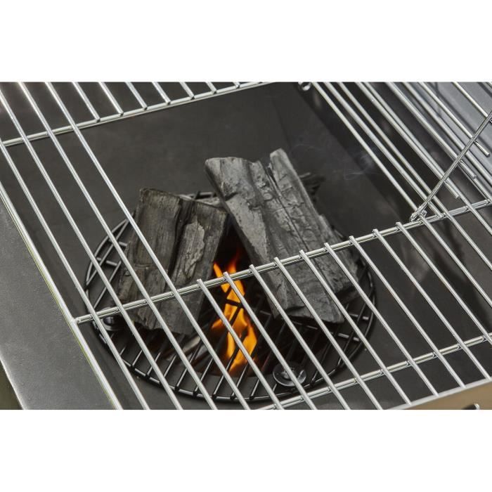 COOK'IN GARDEN Barbecue au charbon de bois EASY 60 - L 134 x l 48 x H 96cm - Surface de cuisson : L 57 x l 30cm - Noir