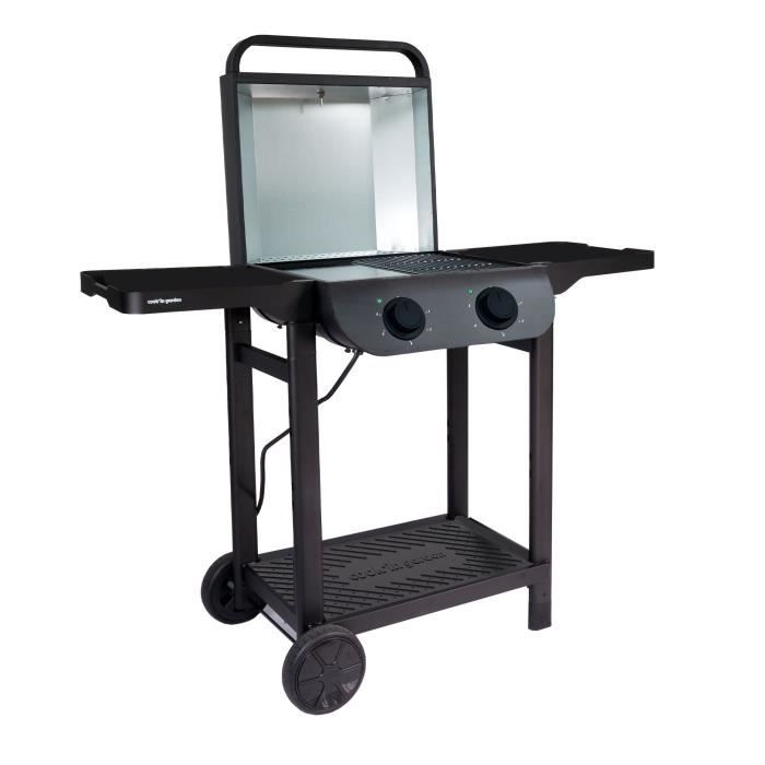 COOK IN GARDEN Barbecue électrique - Flavo - 100% grille - Fonte émaillée - L.48,5 x l.41,5 cm - 2500 W - 5 positions