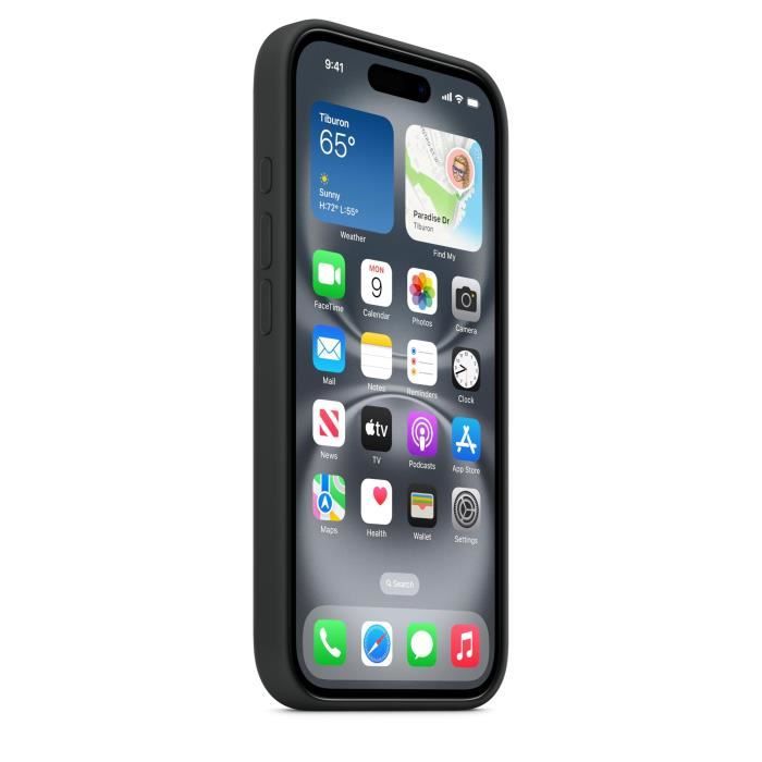 APPLE iPhone 16 - Coque en silicone avec MagSafe - Black