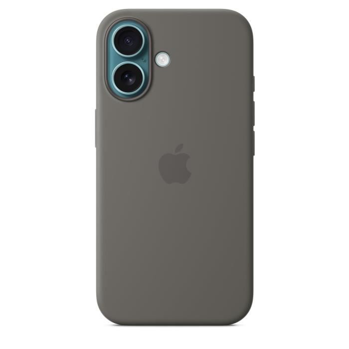 APPLE iPhone 16 - Coque en silicone avec MagSafe - Stone Gray