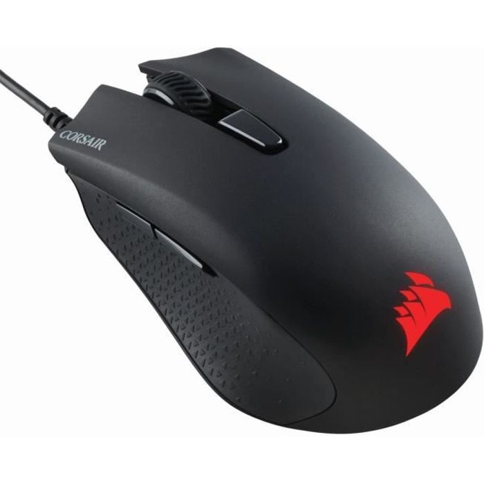 CORSAIR Souris Gamer Optique HARPOON RGB PRO FPS/MOBA - RÈtroÈclairÈ Backlit RGB LED - 12000 DPI - Noir (CH-9301111-EU)