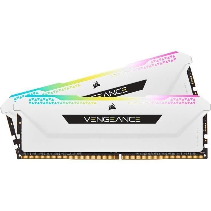 MÈmoire RAM - CORSAIR - Vengeance RGB Pro DDR4 - 16GB 2x8GB DIMM - 3600 MHz - 1.35V - Blanc (CMH16GX4M2D3600C)