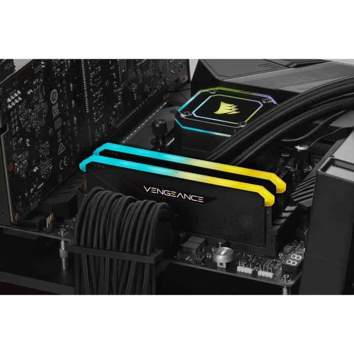 MÈmoire RAM - CORSAIR - Vengeance RGB RS DDR4 - 32GB 2x16GB DIMM - 3600 MHz - 1.35V - Noir (CMG32GX4M2D3600C)