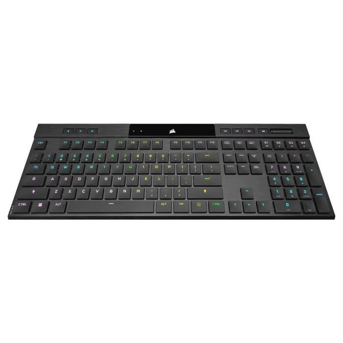 Clavier Gaming MÈcanique Ultrafin - AZERTY - CORSAIR - K100 AIR WIRELESS - RÈtroÈclairage LED RGB - Noir (CH-913A01U-FR)