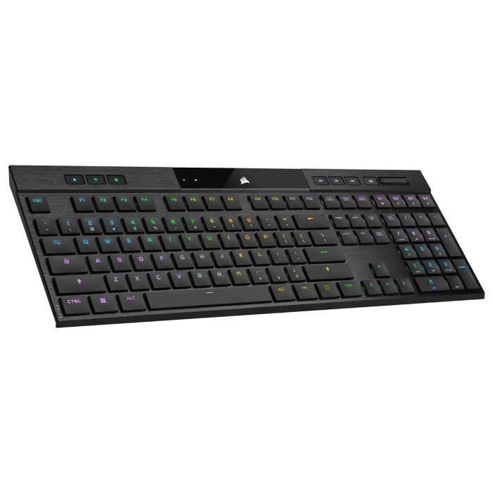 Clavier Gaming MÈcanique Ultrafin - AZERTY - CORSAIR - K100 AIR WIRELESS - RÈtroÈclairage LED RGB - Noir (CH-913A01U-FR)