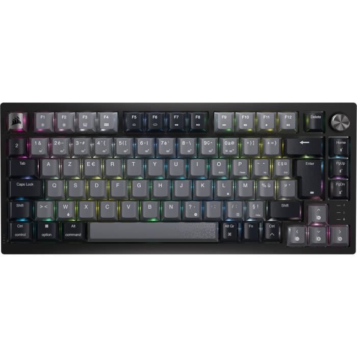 Clavier gaming mÈcanique sans fil - CORSAIR - K65 PLUS WIRELESS - Noir et gris
