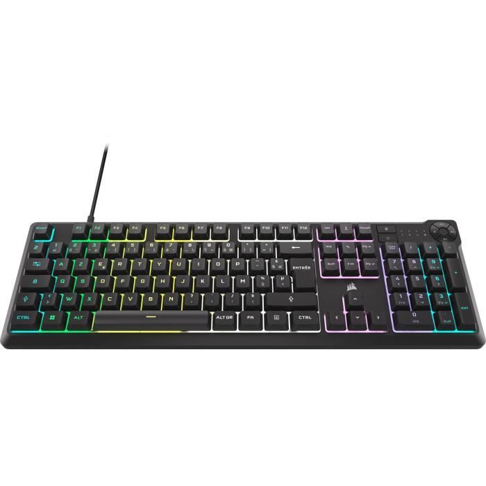 Clavier gaming filaire a membrane - CORSAIR - K55 CORE RGB - RÈtroÈclairage RGB 10 zones - Gris - Silencieux et rÈactif