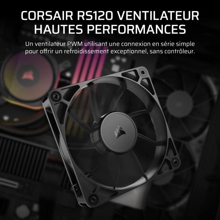 Ventilateur de boitier Corsair RS - 12cm (Noir)