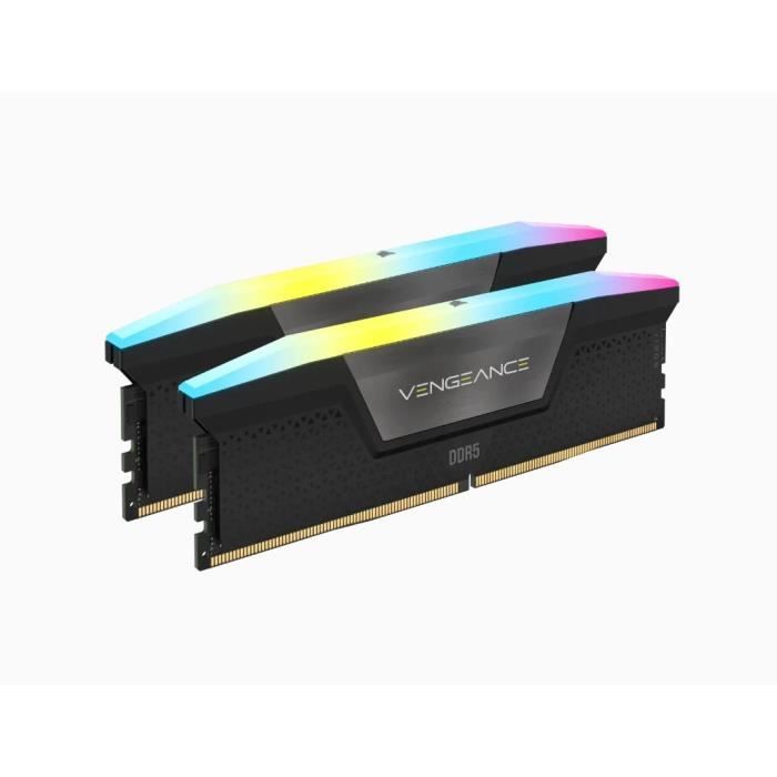 MÈmoire RAM - CORSAIR - Vengeance RGB DDR5 - 32GB 2x16GB DIMM - 6000 MHz - 1,35V - Noir (CMH32GX5M2D6000C36)
