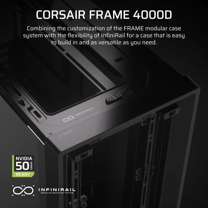 Boîtier PC - CORSAIR - Série FRAME 4000D - Moyen-tour - Noir
