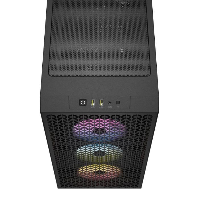BoÓtier PC - CORSAIR - 3000D RGB AIRFLOW - ATX Moyen-tour - 3 ventilateurs AR120 RGB - Noir