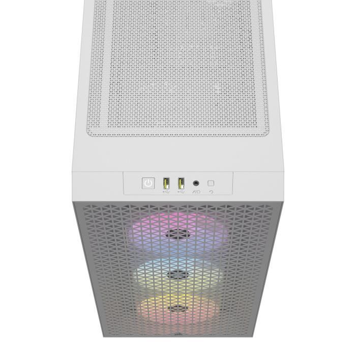 Boitier PC - CORSAIR - 3000D RGB AIRFLOW - ATX Moyen-tour - 3 ventilateurs AR120 RGB - Blanc
