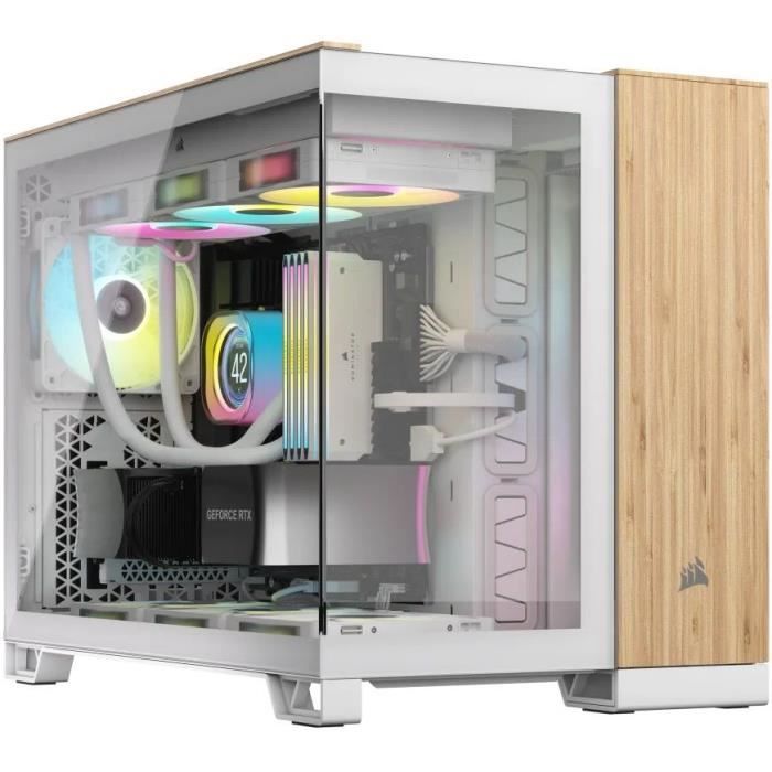 Boîtier PC - CORSAIR - CC-9011288-WW - 2500X - mATX - PC Case - White/Bamboo