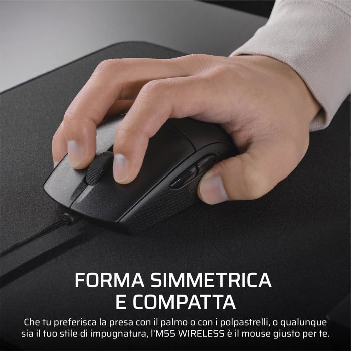 Souris Gaming Filaire - CORSAIR - M55 Wired - 16 000 DPI - Ergonomique - Rétroéclairage RGB