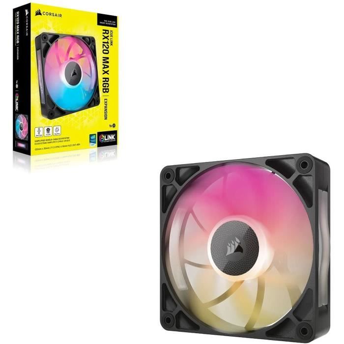 Refroidissement PC - CORSAIR - CO-9051033-WW - Kit de démarrage ventilateurs iCUE LINK RX120 RGB Max Single Fan