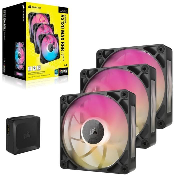 Refroidissement PC - CORSAIR - CO-9051034-WW - Kit de démarrage ventilateurs iCUE LINK RX120 RGB Max Triple Fan