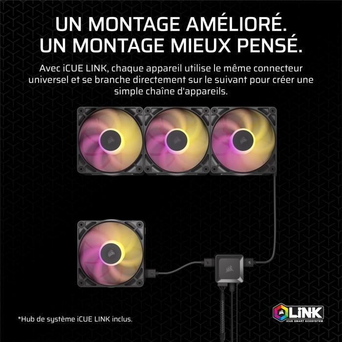 Refroidissement PC - CORSAIR - CO-9051036-WW - Kit de démarrage ventilateurs iCUE LINK RX140 RGB Max Dual Fan