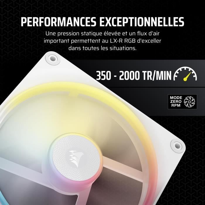 Refroidissement PC - CORSAIR - CO-9051056-WW - iCUE LINK LX140R RGB white Dual Fan