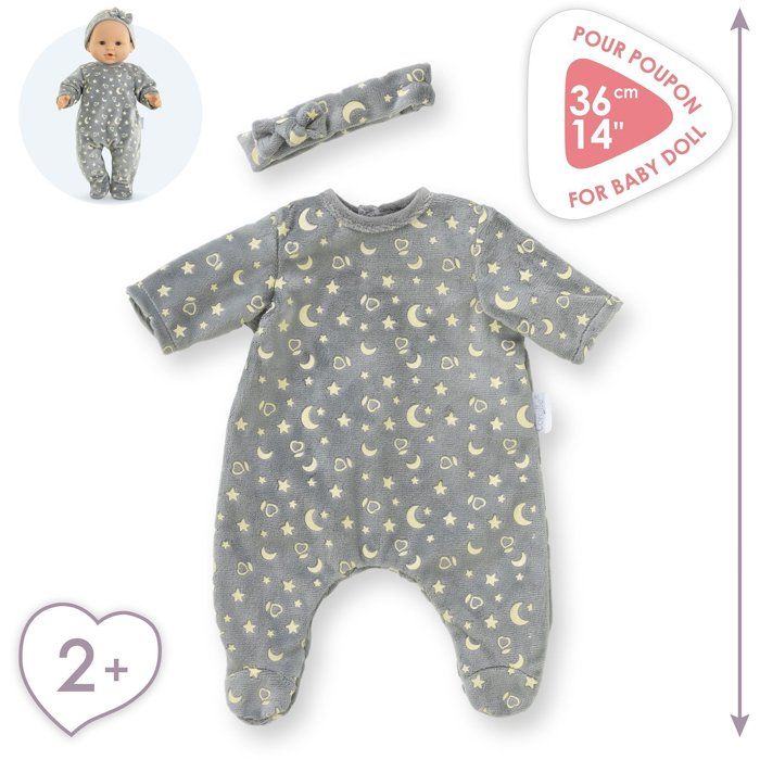 Pyjama - Corolle - Brille dans la Nuit - 36 cm - Étoiles phosphorescentes - Facile a enfiler