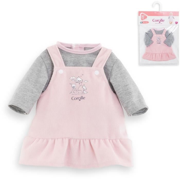 Robe et T-Shirt Bords de Loire - COROLLE - Vetements - Pour Poupon 30cm - Des 18 mois