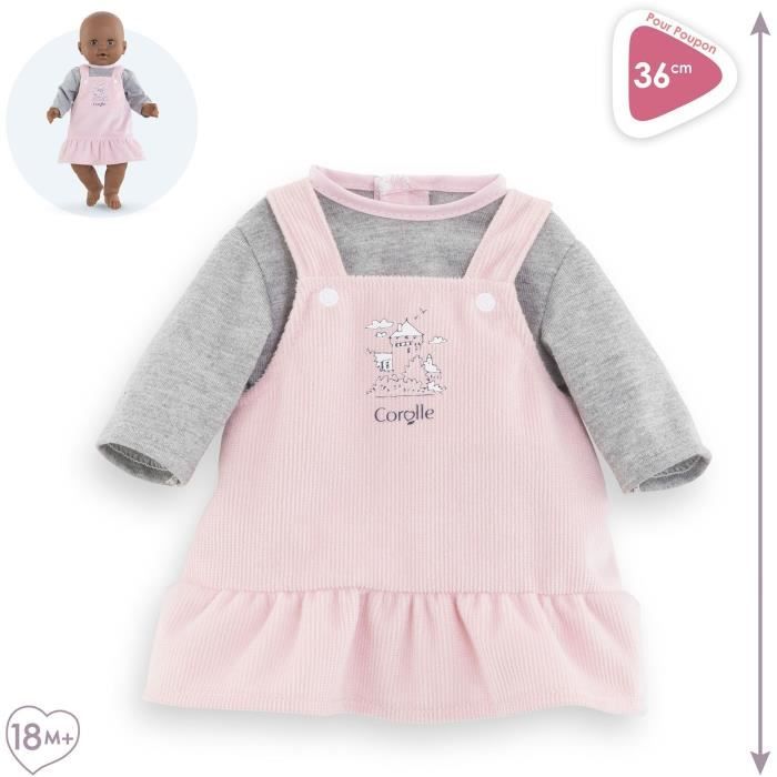 Robe et T-Shirt Bords de Loire - COROLLE - Vetements - Pour Poupon 36cm- Des 2 ans