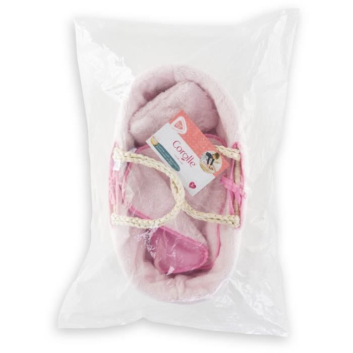 Accessoires poupons - COROLLE - Ensemble Couffin Peluche Rose - pour poupons 36 et 42 cm - des 3 ans