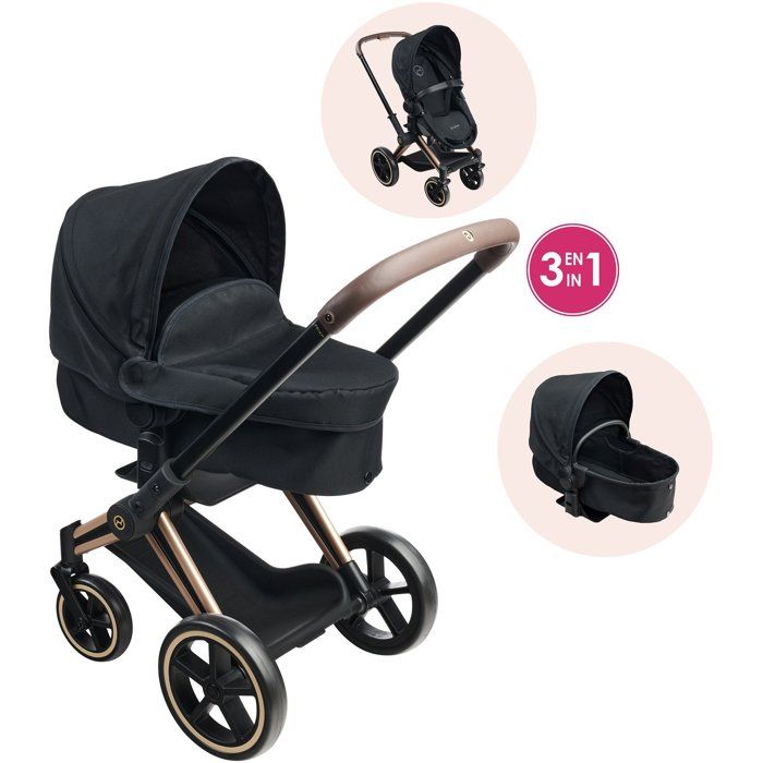 Landau 3-en-1 - COROLLE - Cybex Priam - Pour poupons de 36 a 42 cm - Gris - Des 3 ans