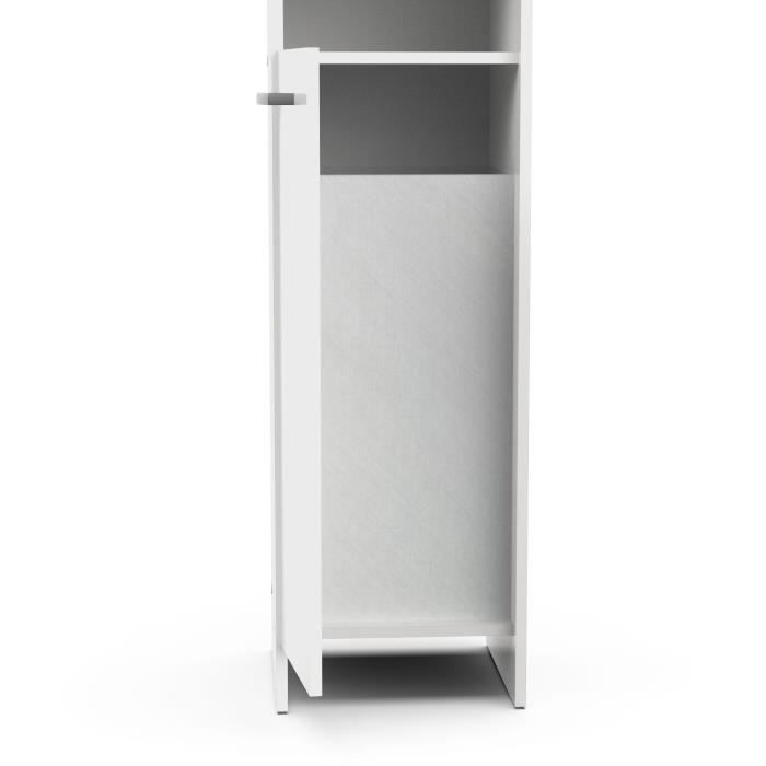 Colonne lingere de salle de bain - Blanc mat - 2 portes - L34,2 x P33 x H185 cm - DEMEYERE