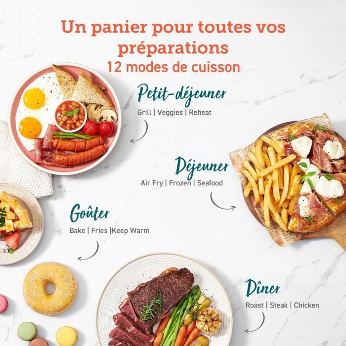 Friteuse sans huile COSORI - Dual Blaze Chef Edition - Capacité 6,4L - 12 programmes - 5 brochettes et 1 grille - 1700W - Noir