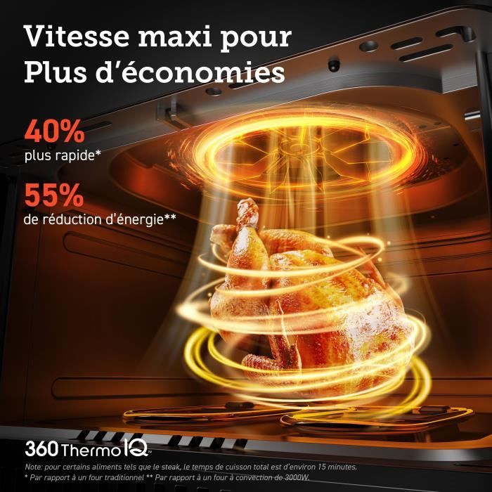 Friteuse sans huile COSORI - Dual Blaze Chef Edition - Capacité 6,4L - 12 programmes - 5 brochettes et 1 grille - 1700W - Noir