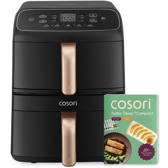 Friteuse sans huile COSORI - Turbo Tower Pro Smart Compact - Capacité 8,6L - 5 programmes - 2630W - Noir