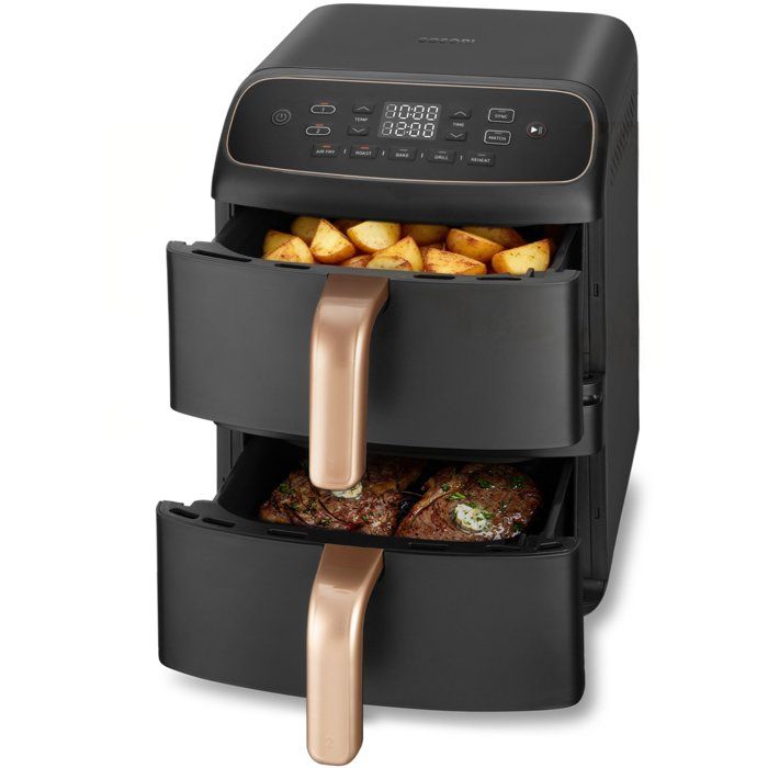 Friteuse sans huile COSORI - Turbo Tower Compact - Capacité 8,6 L - 2 cuves - 5 programmes - 2630W - Noir