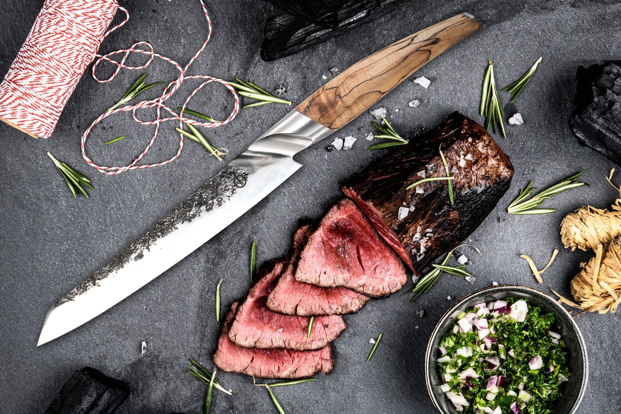 Couteau a viande - FORGED - KATAI - Acier VG10 - Manche en bois de racine - L 20,5 cm