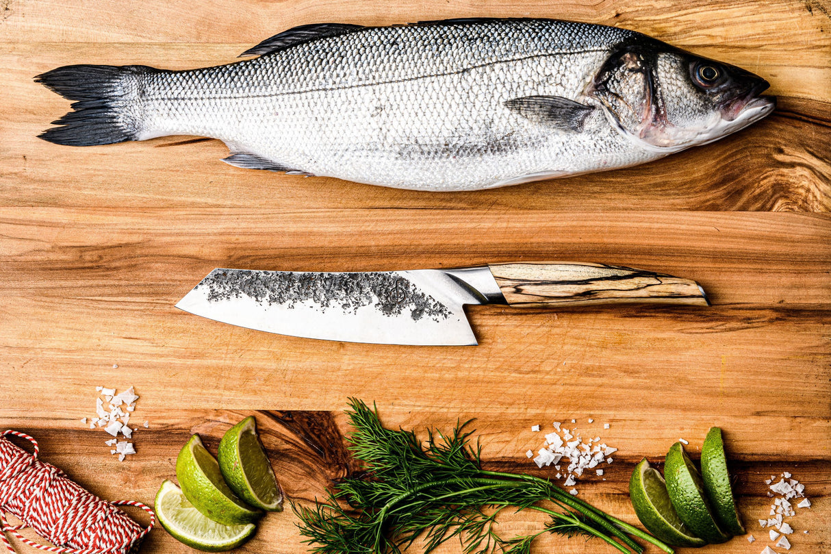 Couteau Santoku - FORGED - KATAI - Acier VG10 - Manche en bois de racine - L 18 cm