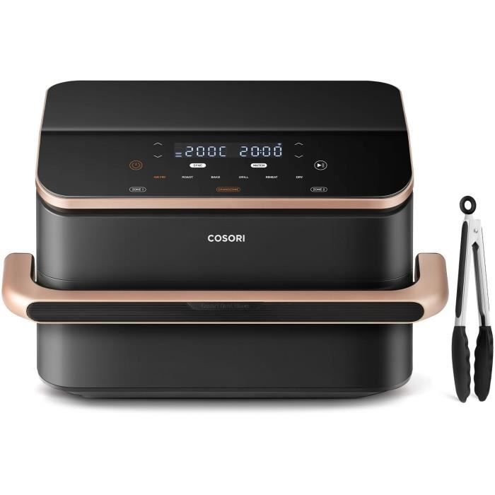 Friteuse sans huile COSORI - Dual Blaze Twinfry Chef Edition - Capacité 10L - 6 programmes - 2800W - Noir