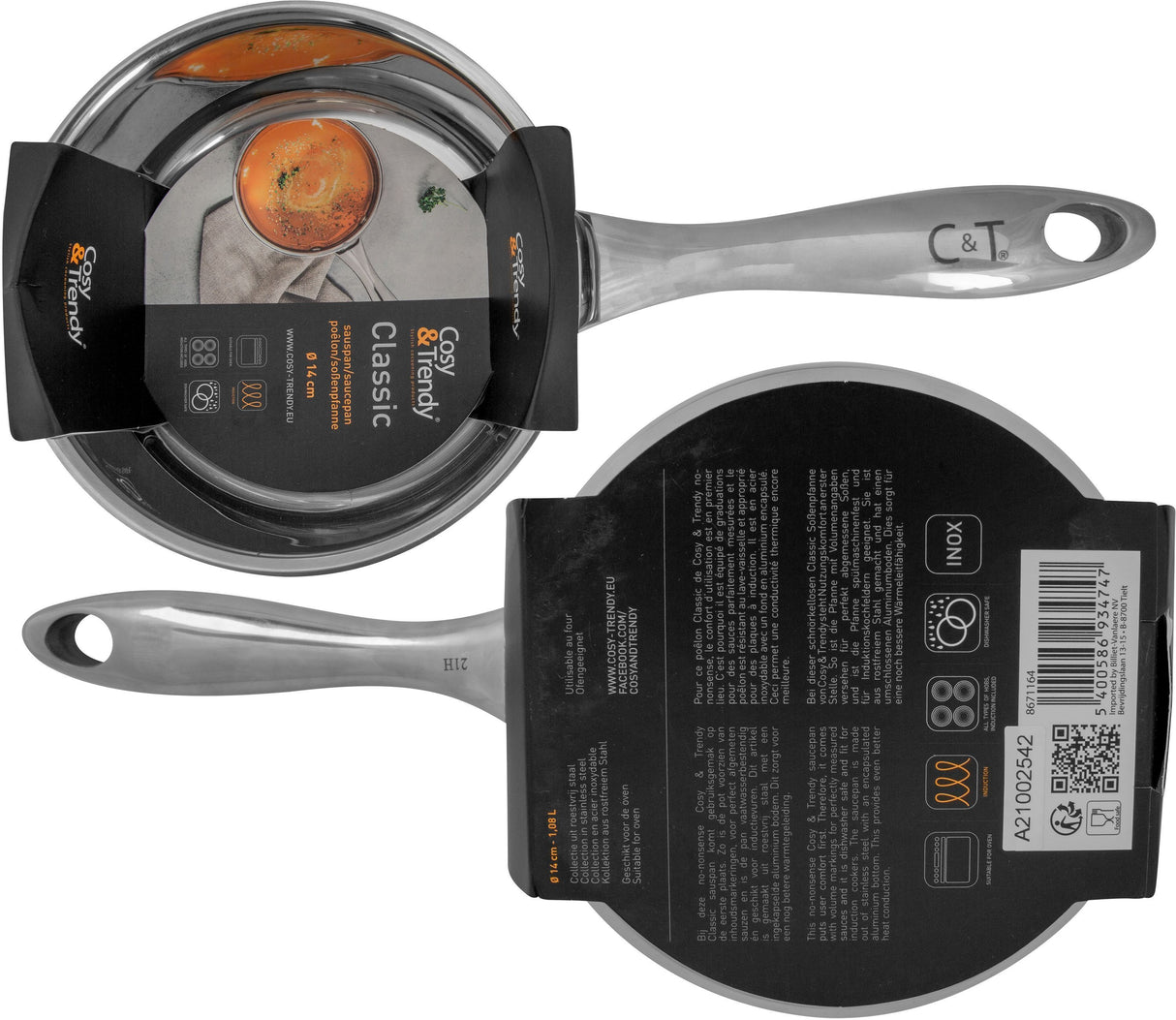 Casserole - COSY & TRENDY - CLASSIC - Acier inoxydable - Ø14 cm - 1,08 L - Tous feux dont induction