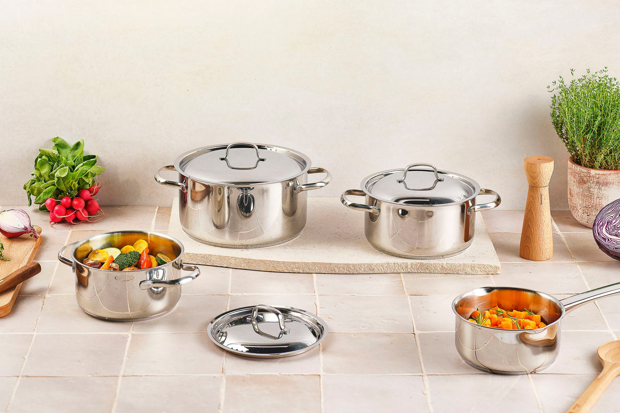 Batterie de cuisine - Tous feux dont induction - COSY & TRENDY-DAILY - Acier inoxydable - 7 pieces