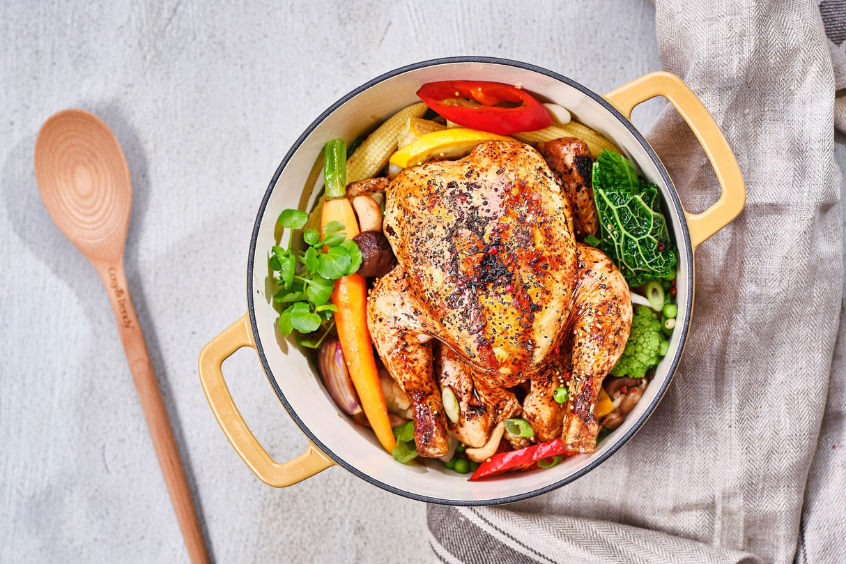 Cocotte avec couvercle - COSY & TRENDY - FONTESTIC - Fonte émaillée- Ø24 cm - 4,6 L - Tous feux dont induction - Ambre