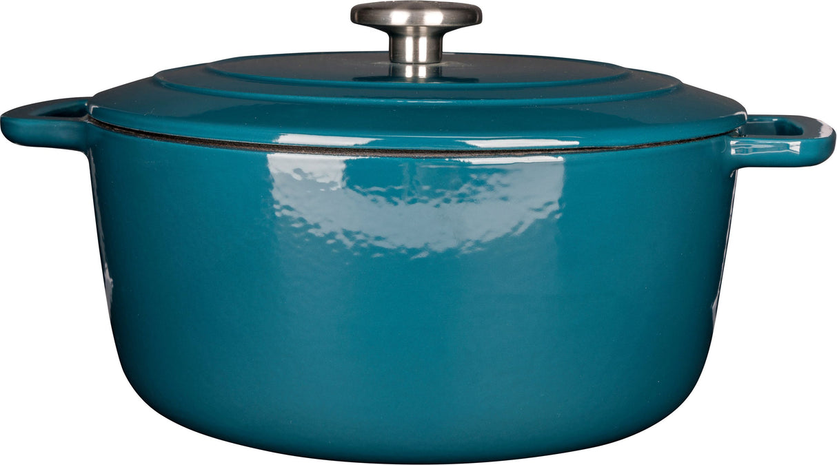 Cocotte avec couvercle - COSY & TRENDY - FONTESTIC - Fonte émaillée- Ø28 cm - 6,15 L - Tous feux dont induction - Bleu